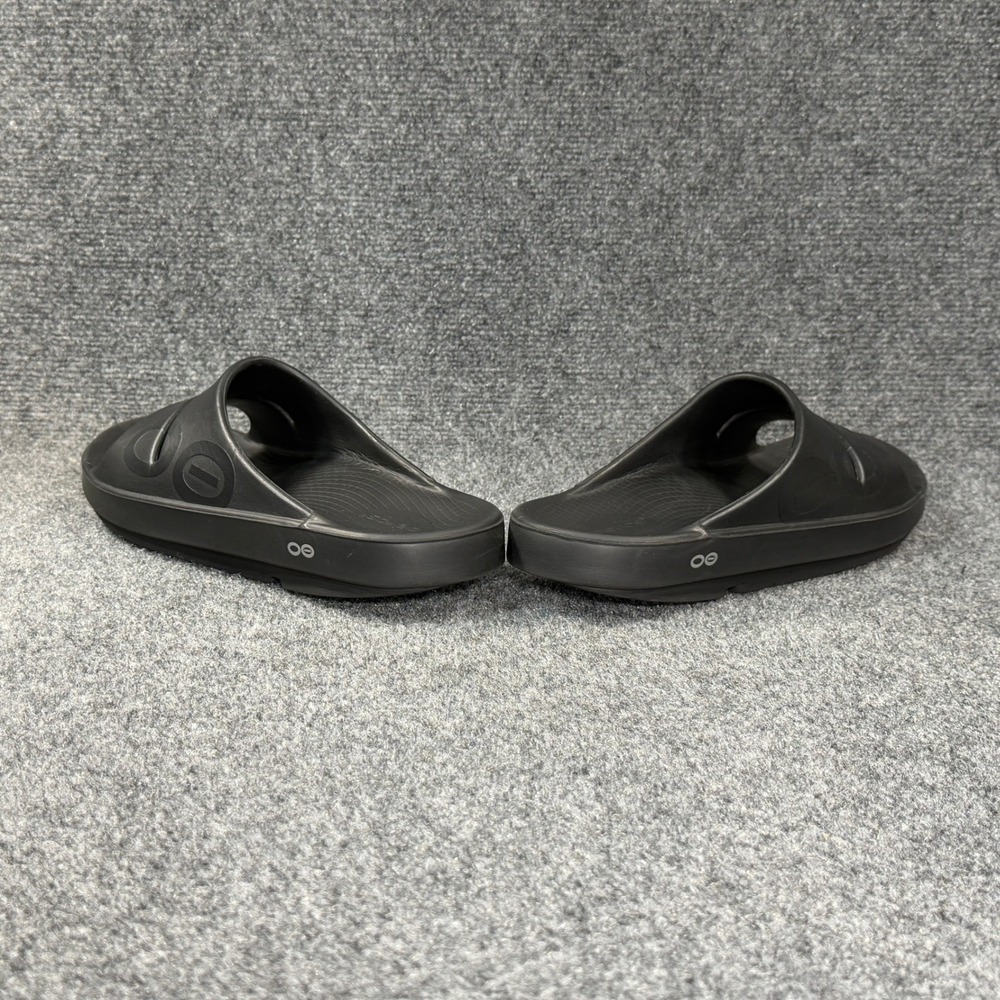Oofos OOahh Sport Slide Sandals Men's 10 Black Athletic Running Recovery Beach - Picture 6 of 12